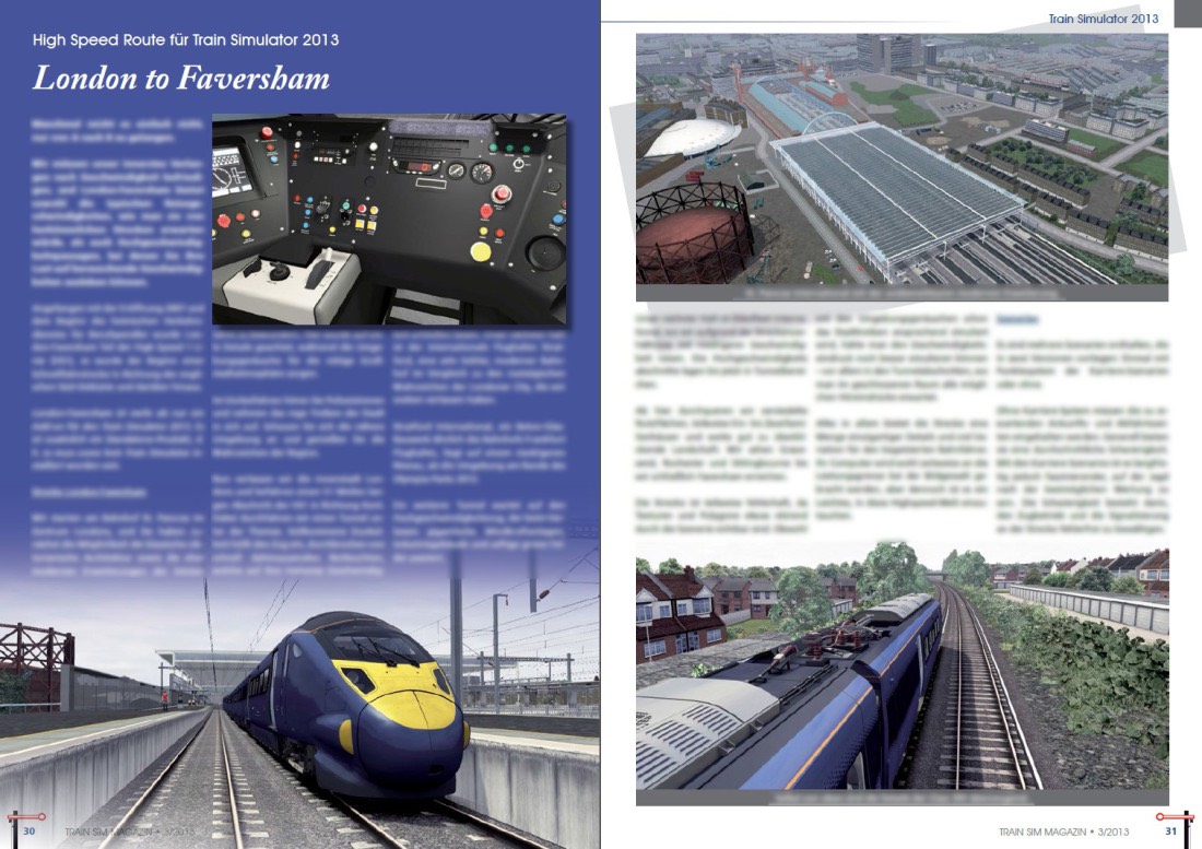 London to Faversham Review featured in Train Sim Magazin